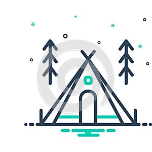 Mix icon for Camp, tent and cantonment