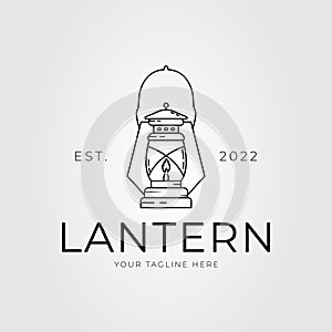 camp lantern or mining lamp logo vector illustration design