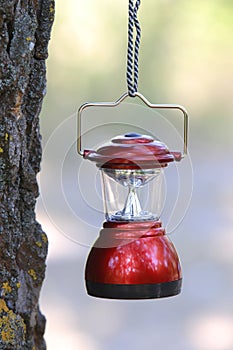 Camp lantern on rope