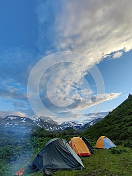 Camp in the mountains. Buryatia