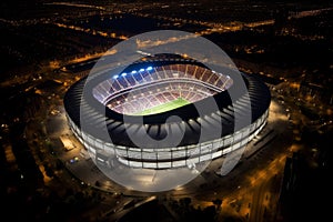 Camp nou stadium at night. Generate Ai