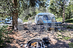 Camp site at Jenny lake Grand tetons Wyoming USA