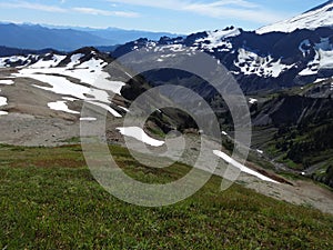 A camp site at Ptarmigan Ridge on Mount Baker