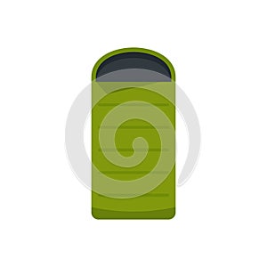 Camp sleeping bag icon, flat style