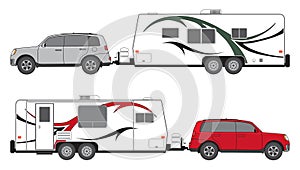 Camp trailer and SUV