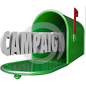 Campaign 3d Word Mailbox Deliver Direct Message Advertising Politics