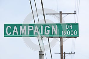 Campaign Drive street sign