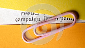 Campaign. Marketing planning and execution. Politics and business plan concept