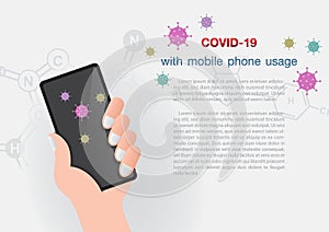 Campaign poster about COVID-19 and example texts,