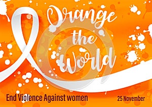 Campaign poster of `International day for the elimination of Violence Against Women in vector design