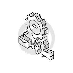 campaign production deployment marketing isometric icon vector illustration
