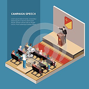 Campaign Speech Isometric Background photo
