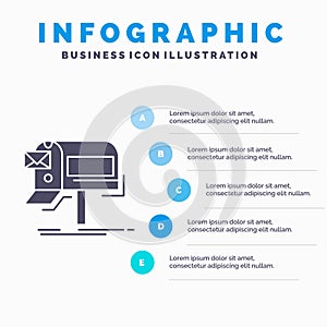 campaigns, email, marketing, newsletter, mail Infographics Template for Website and Presentation. GLyph Gray icon with Blue