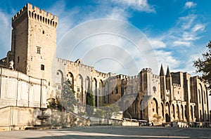 Campane Tower and Pope`s Palace in Avignon