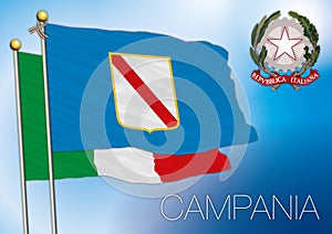 Campania regional flag, italy