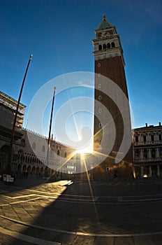 Campanila bell tower at piazza San Marco in Venice