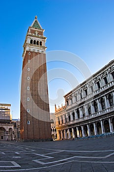 Campanila bell tower at piazza San Marco in Venice