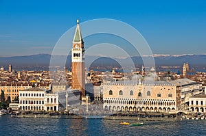 Campanila bell tower at piazza San Marco in Venice