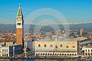 Campanila bell tower at piazza San Marco in Venice