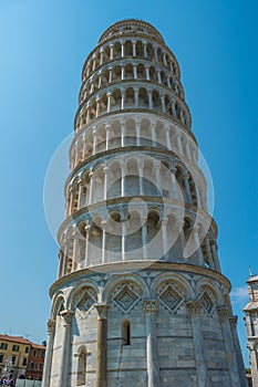 The Campanile bell tower, Leaning Tower of Pisa in Tuscany, Italy