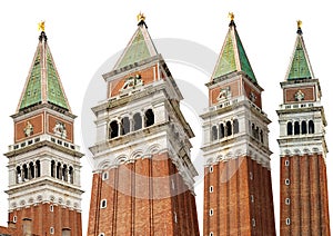 Campanile di San Marco isolated on white background - Venice Italy