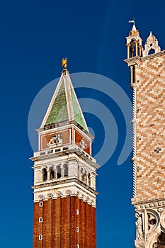 Campanile and Doge`s Palace in Venice