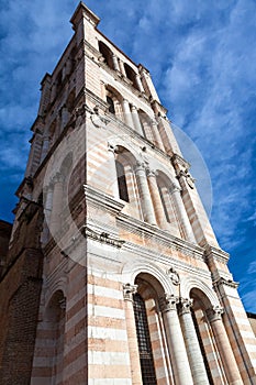 Campanile of Duomo Cathedral in Ferrara city