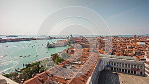 Campanile santa maria della salute basilica 4k time lapse venice italy