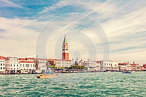 Campanile tower and Doge Palace in Venice, Italy