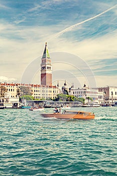 Campanile tower and Doge Palace in Venice, Italy