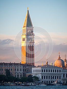 Campanile tower seen from San Giorgio Maggiore island, Venice, Italy