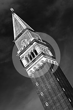 Campanille in black and white