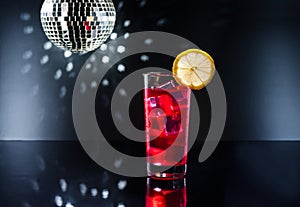 Campari cocktail in Disco setting photo