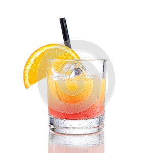 Campari orange cocktail, on white