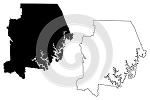 Campbell County, State of Tennessee U.S. county, United States of America, USA, U.S., US map vector illustration, scribble