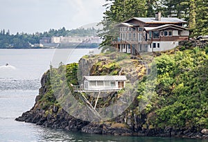 Large waterfront home in British Columbia on Discovery passage