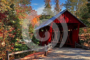 Campbell`s Covered Bridge During Fall