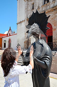 Campeche, Mexico-February 18, 2014: Women on street in Campeche City Mexico