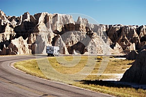 Camper in the Badlands