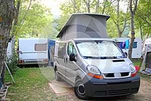 Camper camping tent park outdoors van