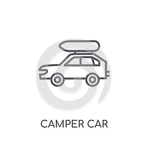 camper car linear icon. Modern outline camper car logo concept o
