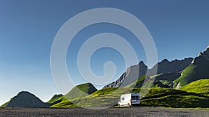 Camper at Col d`Aubisque in the French Pyrenees