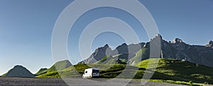 Camper at Col d`Aubisque in the French Pyrenees