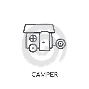 Camper linear icon. Modern outline Camper logo concept on white