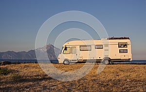 Big white motorhome
