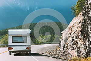 Camper road trip in Norway RV trailer summer vacations