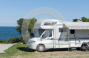 Camper at seaside