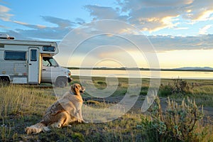 Camper sets out to travel with his loyal canine companion and a motorhome