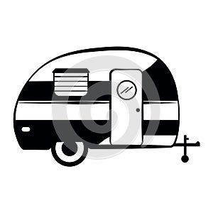 Camper trailer icon, Camper vector Illustration isolated