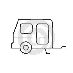 Camper trailer line outline icon